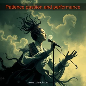Artistic representation for Patience passion and performance