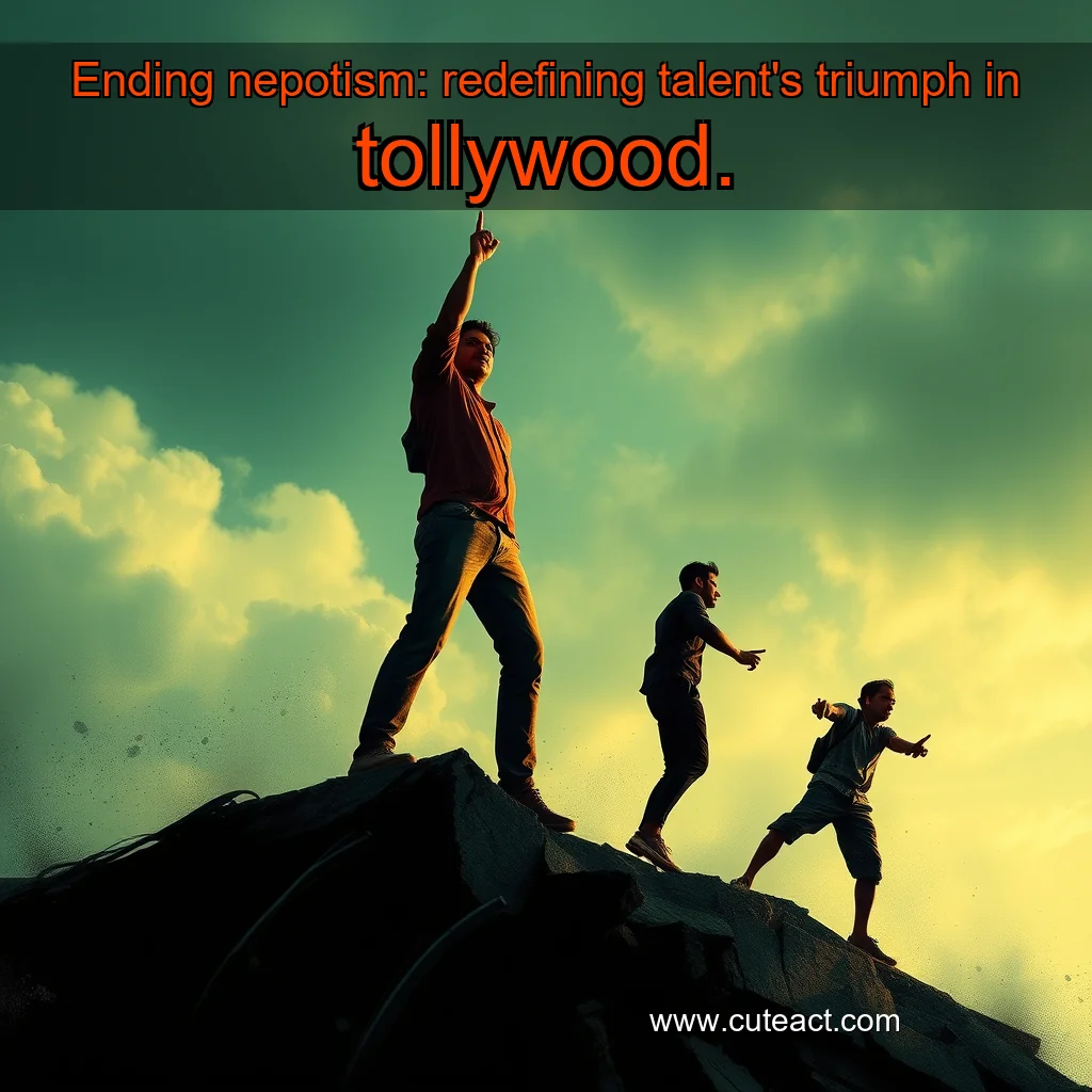 Artistic representation for Ending nepotism: redefining talent's triumph in tollywood.