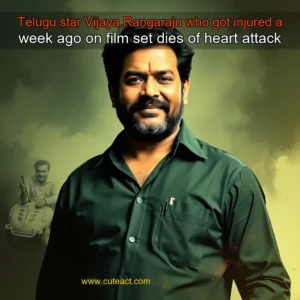 Artistic representation for Telugu star Vijaya Rangaraju who got injured a week ago on film set dies of heart attack