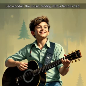 Artistic representation for Leo woodall: the music prodigy with a famous dad.