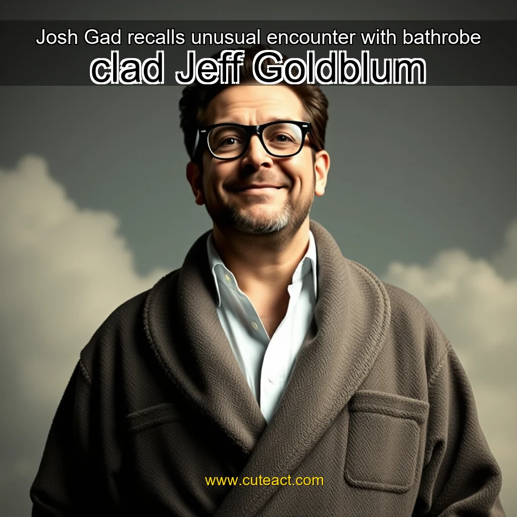 Artistic representation for Josh Gad recalls unusual encounter with bathrobe clad Jeff Goldblum