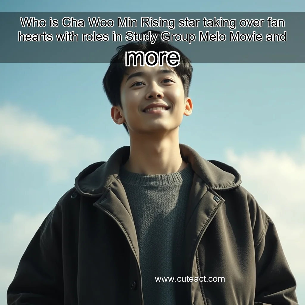 Read more about the article Who is Cha Woo Min Rising star taking over fan hearts with roles in Study Group Melo Movie and more