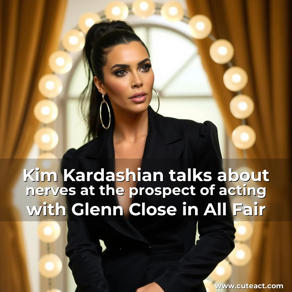 Artistic representation for Kim Kardashian talks about nerves at the prospect of acting with Glenn Close in All Fair